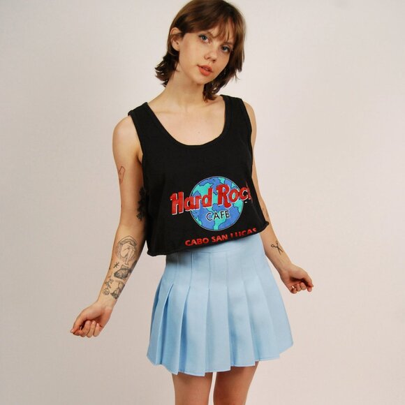 90s Hard Rock Cafe Tank (L) large black cropped vintage graphic tee rocker music - Picture 1 of 8